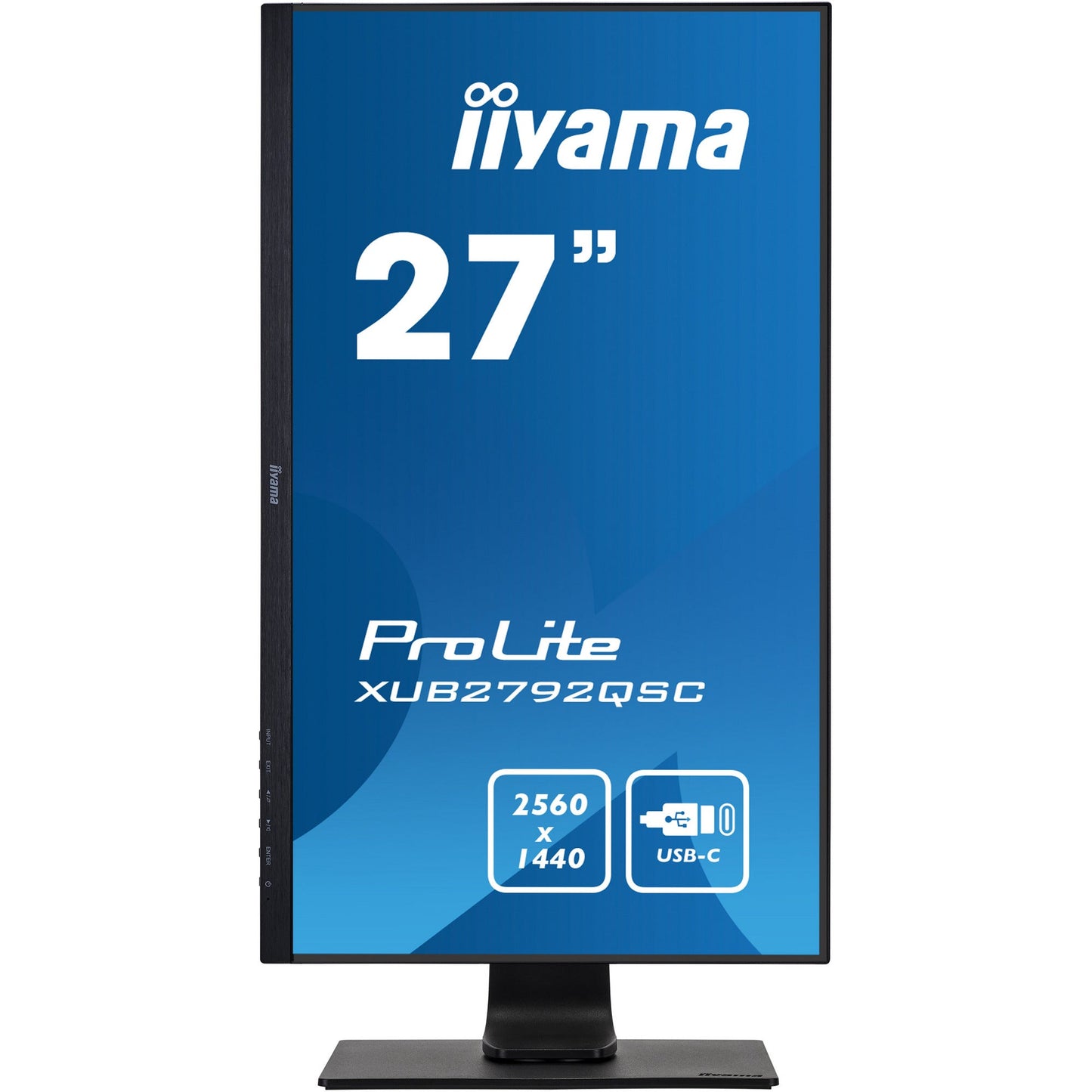 iiyama Prolite XUB2792QSC-B1 27’’ WQHD 2560x1440 IPS Display with USB-C dock and 65W Power Delivery