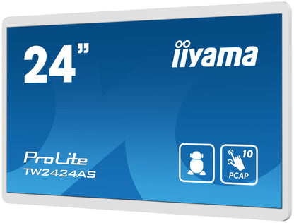 iiyama TW2424AS-W1 Signage Display Digital signage flat panel 60.5 cm (23.8") Wi-Fi 250 cd/m² 4K Ultra HD Black Touchscreen Built-in processor Android 24/7