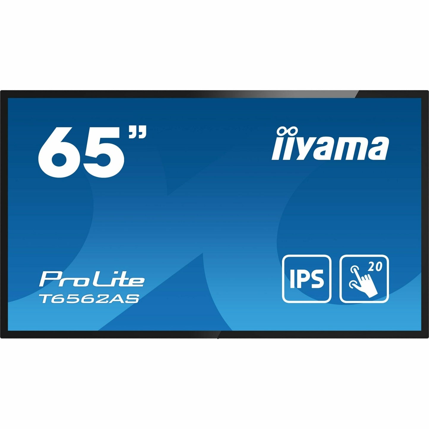 iiyama ProLite T6562AS-B1 65" VA 4K UHD Projective Capacitive 20pt Touchscreen with Palm Rejection Edge to Edge Glass Design