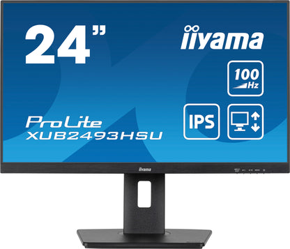 iiyama ProLite XUB2493HSU-B6 24" Full HD LED Display with Height Adjust Stand