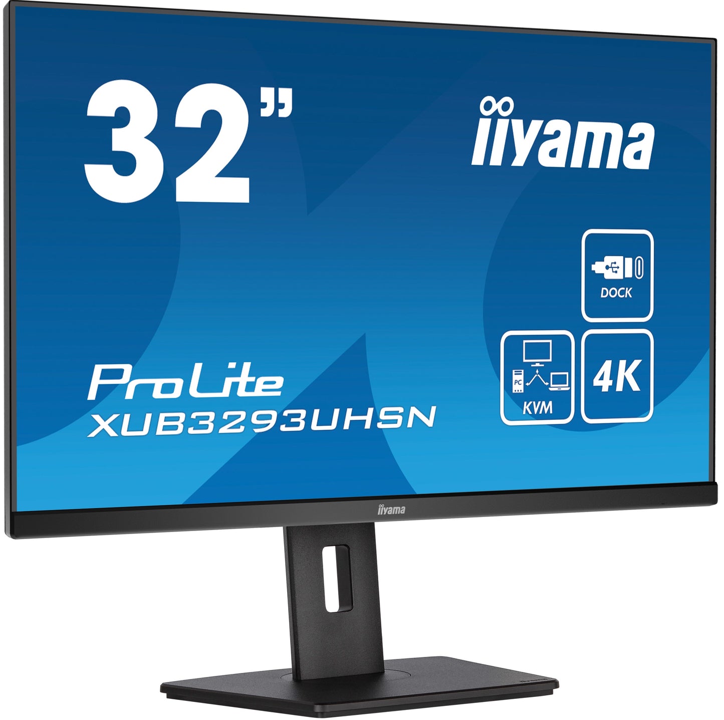 iiyama ProLite XUB3293UHSN-B5 32" 3840 x 2160 pixels 4K UHD IPS Display with USB-C Dock & RJ45 (LAN)