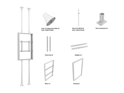 Multibrackets M Pro Series Enclosure Floor to Ceiling Mount B2B 55" Medium White