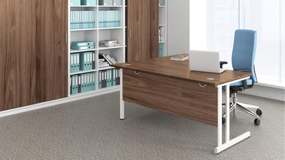 Narbutas DCD101-D2E Optima C Cantilever Supplementary Desk 1000Wx600Dx720H Oak top and White frame