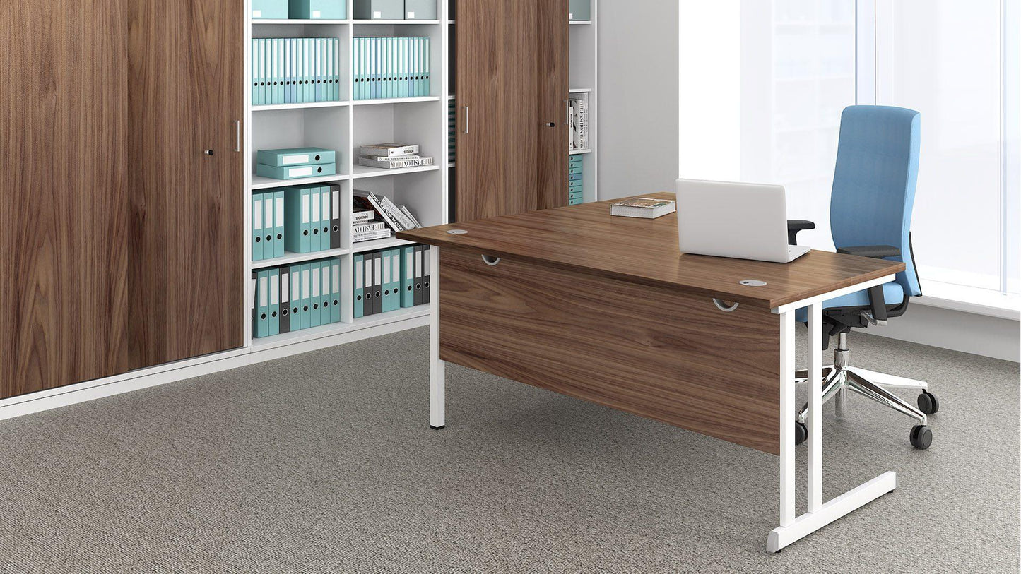 Narbutas DCA141-D2E Optima C Cantilever Straight Desk 1400Wx800Dx720H OAK top and white frame