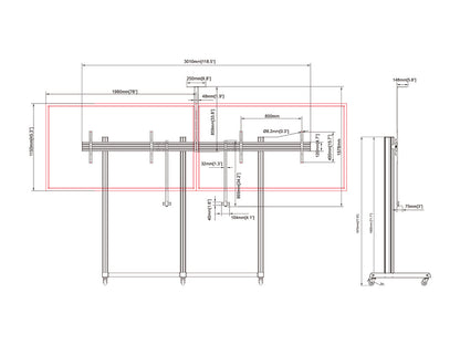 Multibrackets M Pro Series - Collaboration Floorstand Side by Side 90"