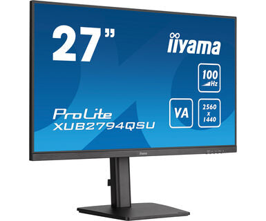 iiyama ProLite XUB2794QSU-B6 27" 2560 x 1440 pixels WQHD LCD Display with Height Adjust Stand