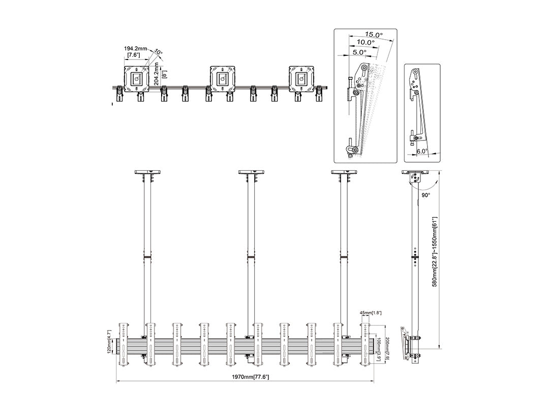 Multibrackets M Ceilingmount Pro MBC5X1UP VESA 200