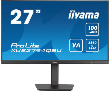 iiyama ProLite XUB2794QSU-B6 27" 2560 x 1440 pixels WQHD LCD Display with Height Adjust Stand